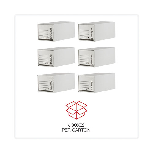 UNV85300 - Universal - Heavy-Duty Storage Drawers, Letter Files, 14&quot; x 25.5&quot; x 11.5&quot;, White, 6/Carton