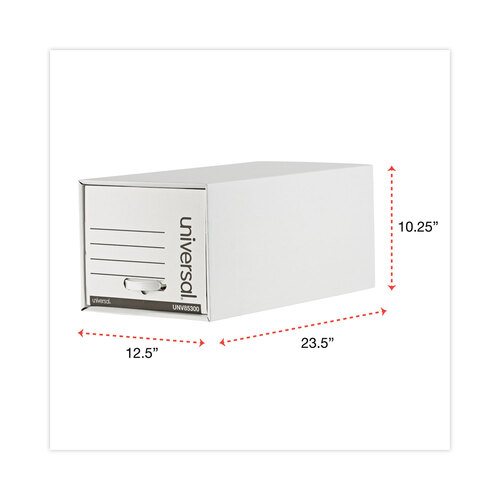 UNV85300 - Universal - Heavy-Duty Storage Drawers, Letter Files, 14&quot; x 25.5&quot; x 11.5&quot;, White, 6/Carton