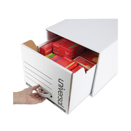 UNV85300 - Universal - Heavy-Duty Storage Drawers, Letter Files, 14&quot; x 25.5&quot; x 11.5&quot;, White, 6/Carton