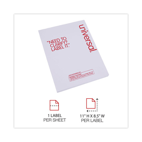 UNV90108 - Universal - Copier Mailing Labels, Copiers, 8.5 x 11, White, 100/Box