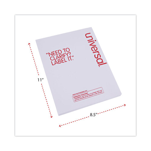 UNV90108 - Universal - Copier Mailing Labels, Copiers, 8.5 x 11, White, 100/Box