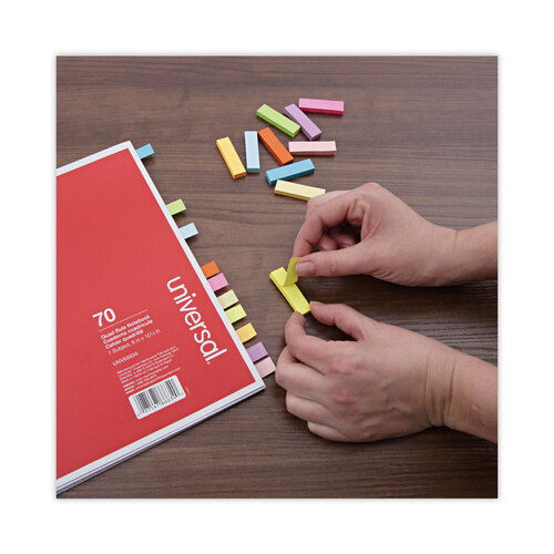 UNV99026 - Universal - Self-Stick Page Tabs, 0.5&quot; x 2&quot;, Assorted Colors, 500/Pack