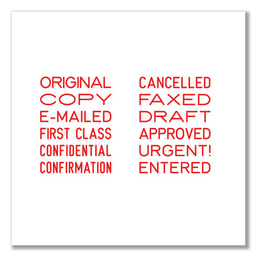 USSE4822 - U.S. Stamp & Sign - Printy Self-Inking Stamp, 12 Selectable Messages, 1.25&quot; x 0.38&quot;, Red