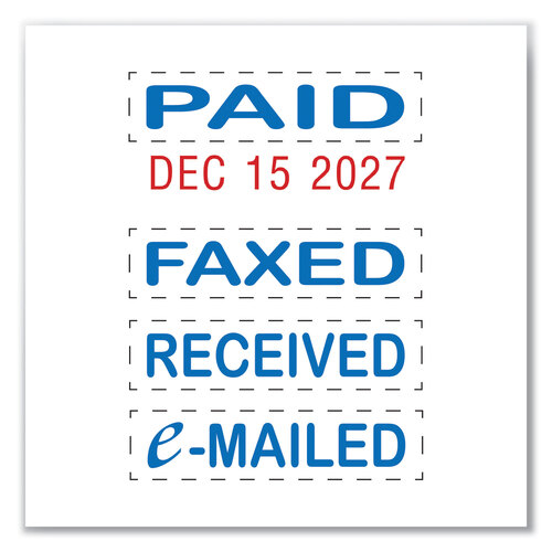 USSE4850L - U.S. Stamp & Sign - Printy Economy Micro 5-in-1 Date Stamp with Text Plates, Self-Inking, 1&quot; x 0.75&quot;, Blue/Red