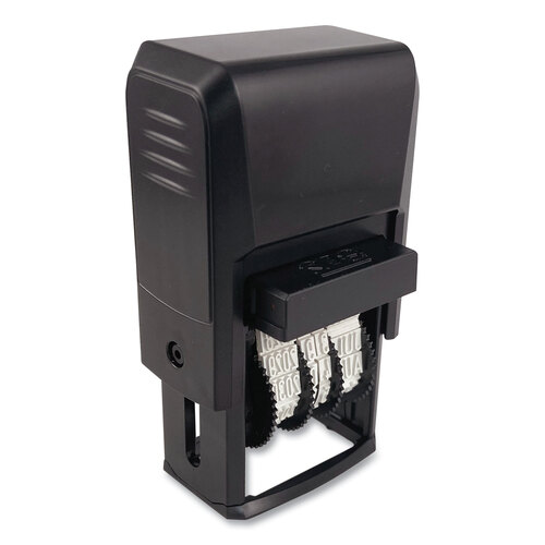 USSE4850L - U.S. Stamp & Sign - Printy Economy Micro 5-in-1 Date Stamp with Text Plates, Self-Inking, 1&quot; x 0.75&quot;, Blue/Red