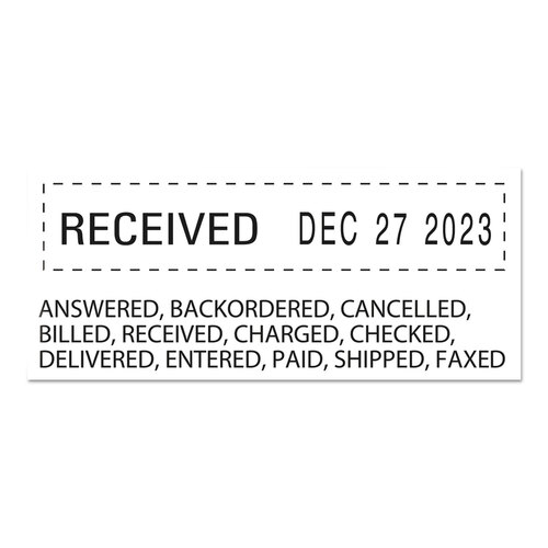 USST2754 - U.S. Stamp & Sign - Rubber 11-Message Dial-A-Phrase Date Stamp, Conventional, 2&quot; x 0.38&quot;