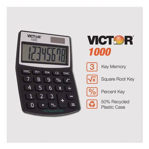 VCT1000 - Victor - 1000 Minidesk Calculator, 8-Digit LCD