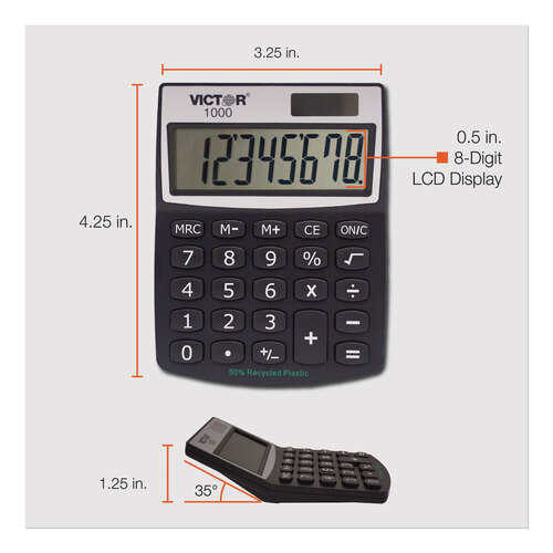 VCT1000 - Victor - 1000 Minidesk Calculator, 8-Digit LCD