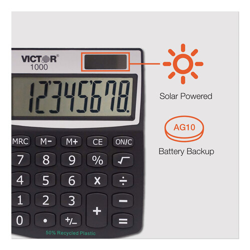VCT1000 - Victor - 1000 Minidesk Calculator, 8-Digit LCD