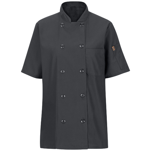 VFI045XCH-SS-L - Red Kap - Red Kap Women's Short Sleeve Chef Coat with OilBlok + MIMIX&trade;
