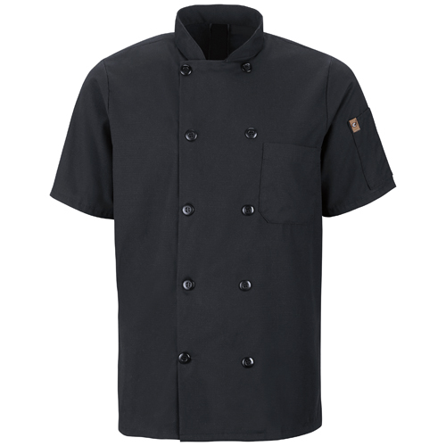 VFI046XBK-SS-4XL - Red Kap - Red Kap Men's Short Sleeve Chef Coat with OilBlok + MIMIX&trade;