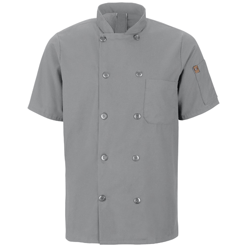 VFI046XGY-SS-4XL - Red Kap - Red Kap Men's Short Sleeve Chef Coat with OilBlok + MIMIX&trade;