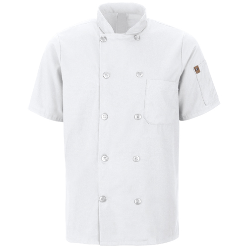 VFI046XWH-SS-4XL - Red Kap - Red Kap Men's Short Sleeve Chef Coat with OilBlok + MIMIX&trade;