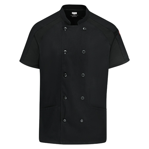 VFI051WBK-SS-L - Red Kap - Red Kap Women's Airflow Raglan Chef Coat with OilBlok