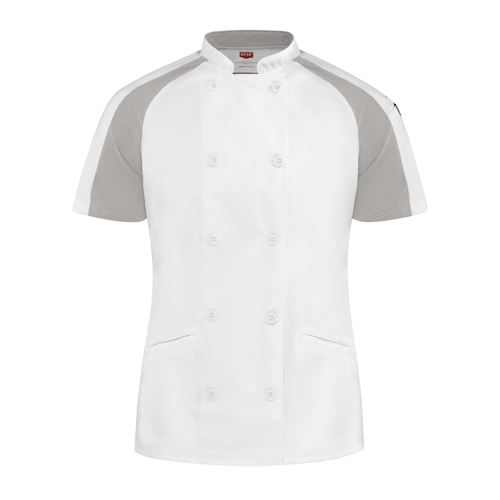VFI051WWH-SS-L - Red Kap - Red Kap Women's Airflow Raglan Chef Coat with OilBlok