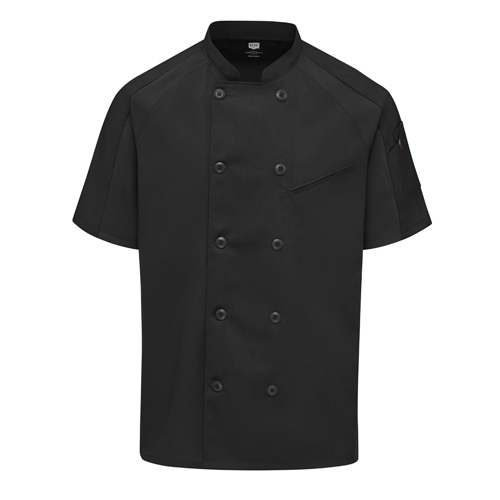 VFI052MBK-SS-4XL - Red Kap - Red Kap Men's Airflow Raglan Chef Coat with OilBlok