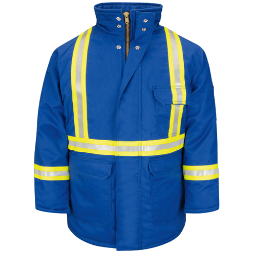 Mens Insulated FR Parka with Reflective Trim Medium - Betty Mills