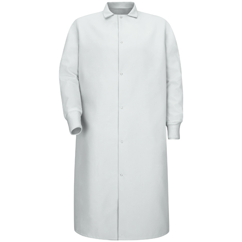 VFIKS60WH-RG-4XL - Red Kap - Red Kap Gripper-Front Spun Polyester Pocketless Butcher Coat with Knit Cuffs