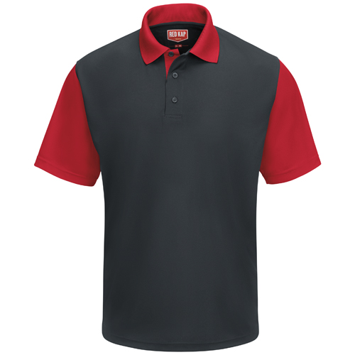 VFISK56CR-SS-4XL - Red Kap - Red Kap Men's Short Sleeve Performance Knit&reg; Color-Block Polo
