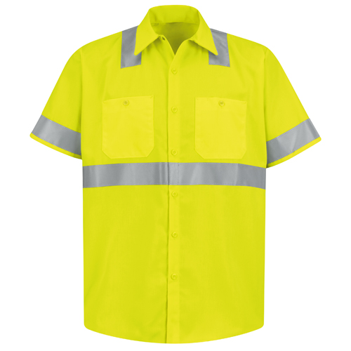 VFISS24HV-SSL-L - Red Kap - Red Kap Men's Hi-Visibility Short Sleeve Work Shirt - Type R, Class 2