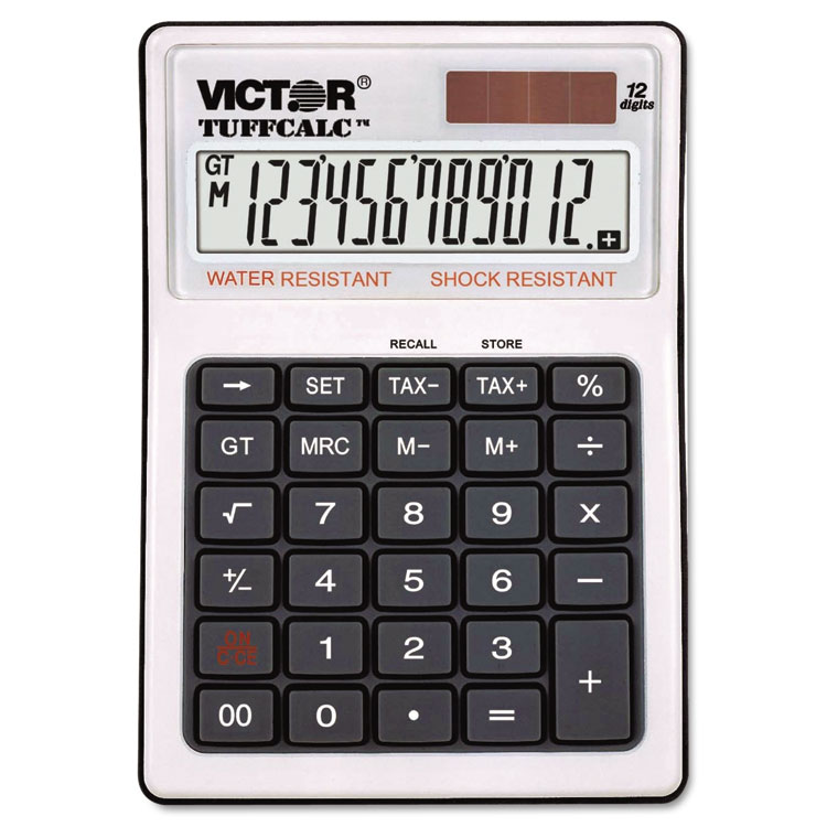 Victor TUFFCALC Desktop Calculator, 12-Digit LCD