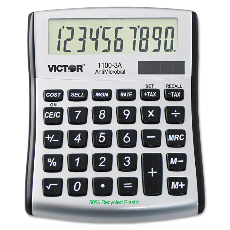 Victor® 1100-3A Antimicrobial Compact Desktop Calculator - Victor