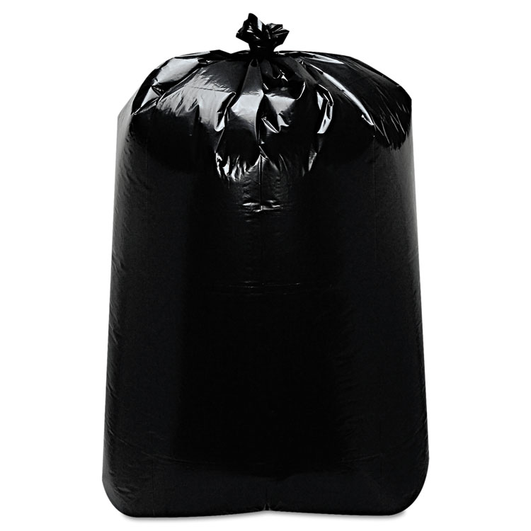 Earthsense Commercial Trash Bags, 60 Gallon, Recycled - Plastic -  100/Carton - Black 