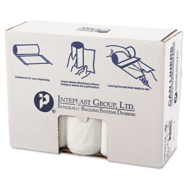 Inteplast Group High-Density Can Liner, 4-Gal, Clear, 50/Roll