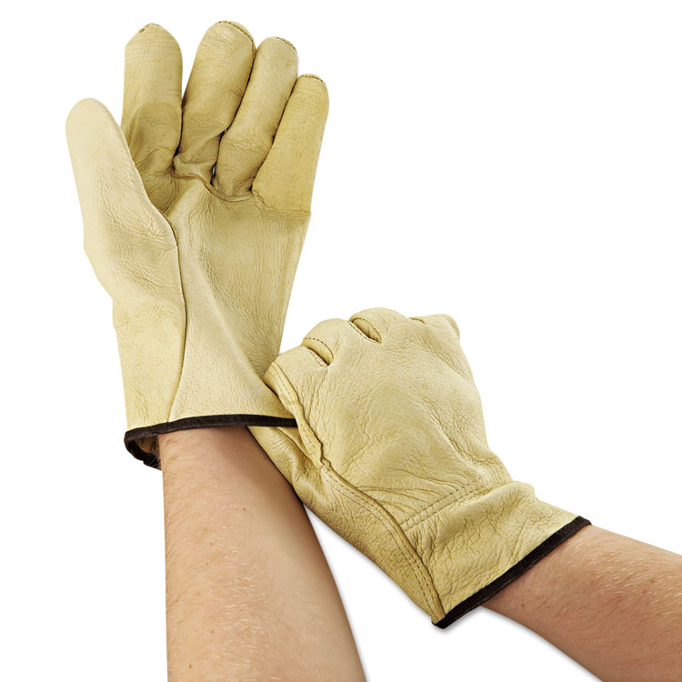 MCR Safety Economy Leather Driver Gloves Large Beige Pair