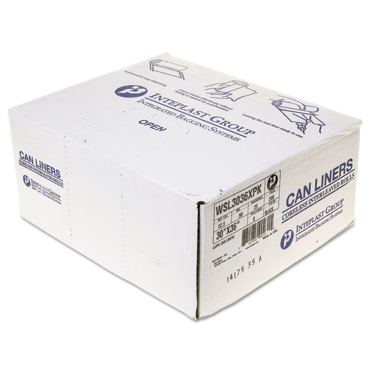Inteplast Group VALH3037N13 High-Density 30 Gallon 30 in. x 36 in. Commercial Can Liners - Clear (500/Carton)