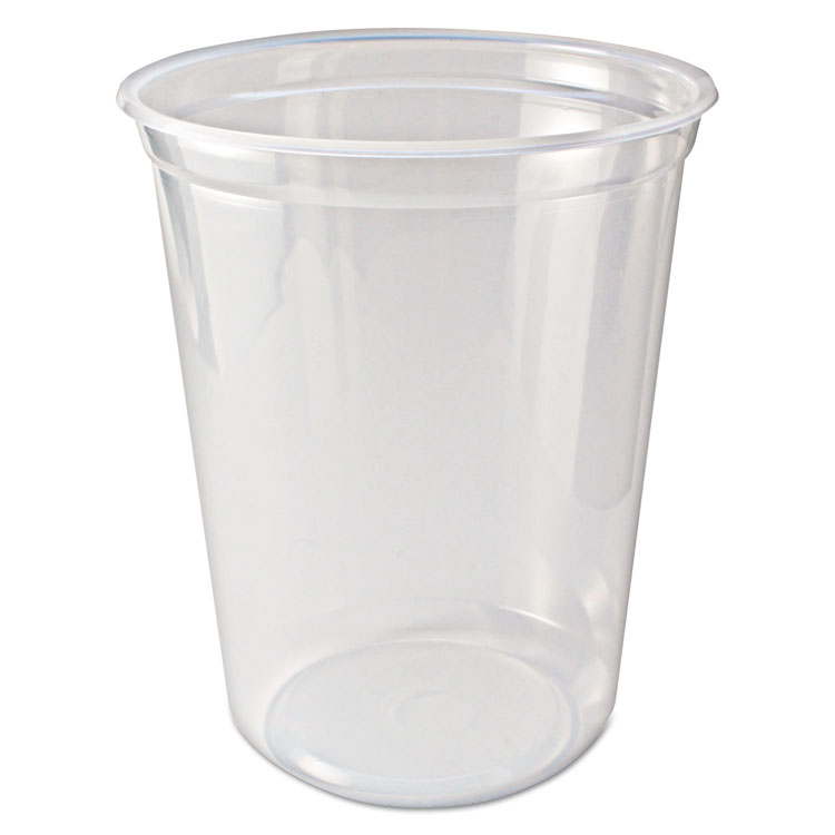 Gen Plastic Deli Container with Lid, 32 oz, Clear, Plastic, 240/Carton