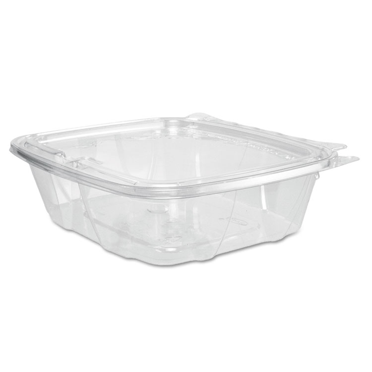 Dart Rectangular Clear Hinged Deli Container with Flat Lid 24 oz