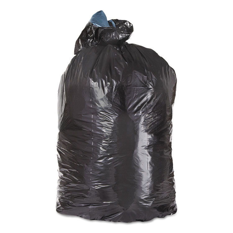 Stout T4349B15 Total Recycled Content Plastic Trash Bags 56 Gal