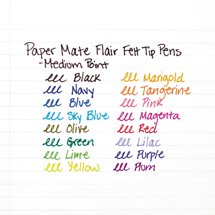  Paper Mate Flair Point-Guard Porous Point Pens, 12
