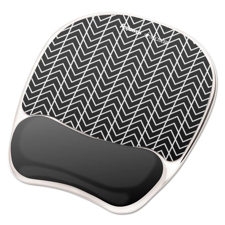 Fellowes Easy Glide Gel Wrist Rest/Mouse Pad, Black