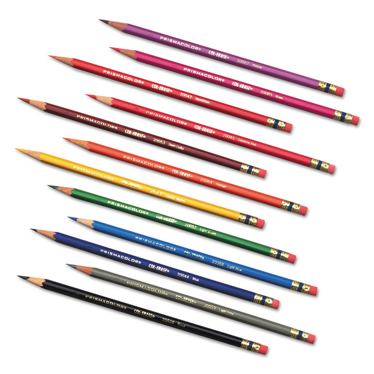 SAN20517 - Sanford - Col-Erase Pencil with Eraser, 0.7 mm, 2B (#1), Assorted Lead/Barrel Colors, 24/Pack