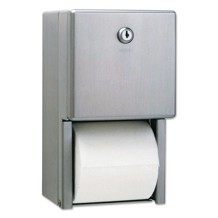 Bobrick Matrix Series Two-Roll Tissue Dispenser, Gray