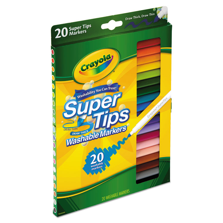 Crayola Super Tips Marker Set, Washable Markers, Assorted Colors