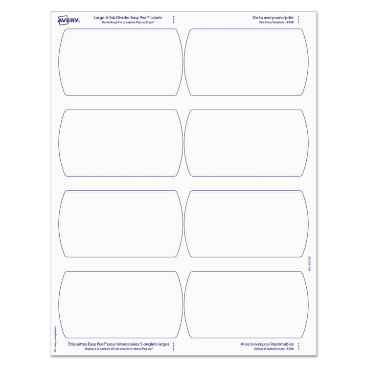 Avery Big Tab Printable Large White Label Dividers with Easy Peel