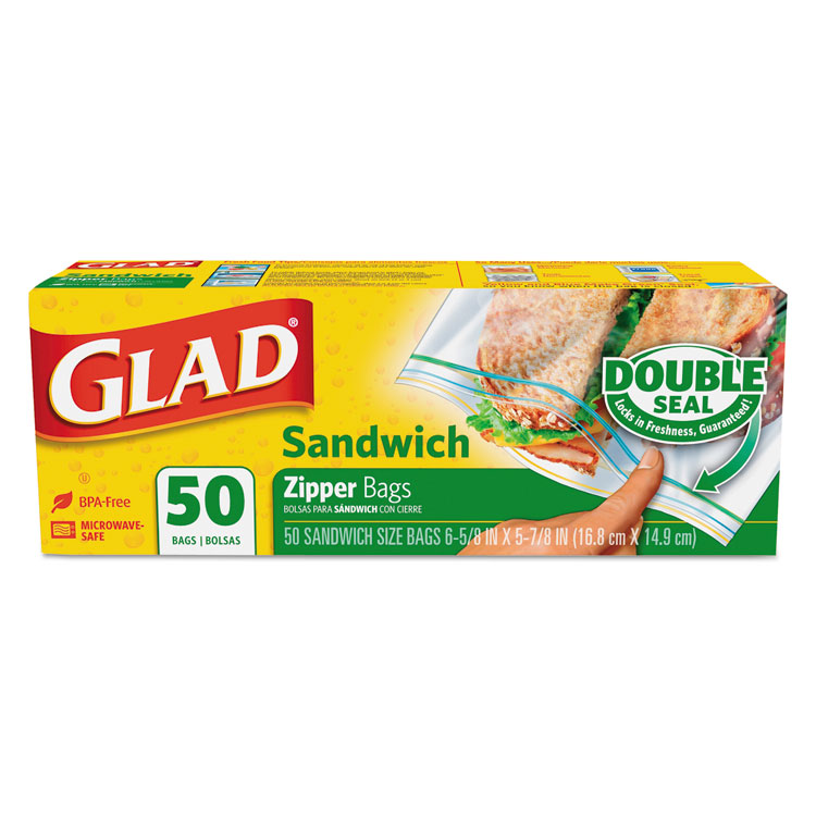 Glad® Sandwich Zipper Bags - Clorox Professional 57263 CT - Betty Mills