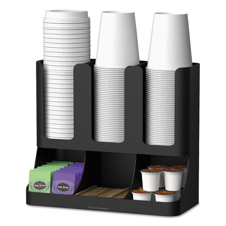 Mind Reader Organizer Coffee Pod Drawer and Condiment, 2 Piece, Black