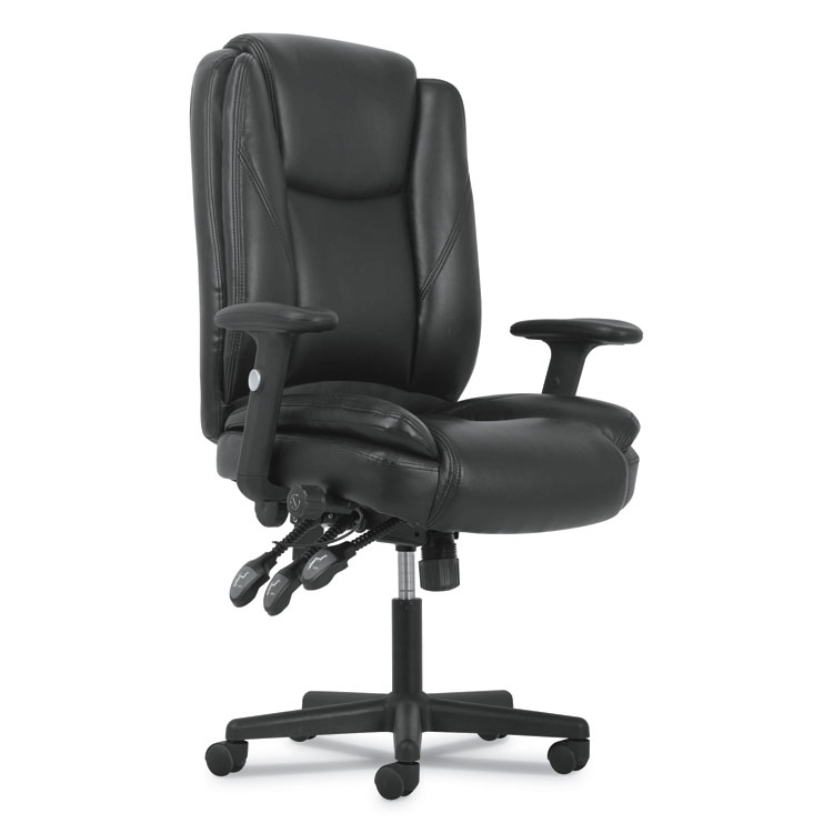 Luxuriously Padded High Back Black Leather Executive Office Chair