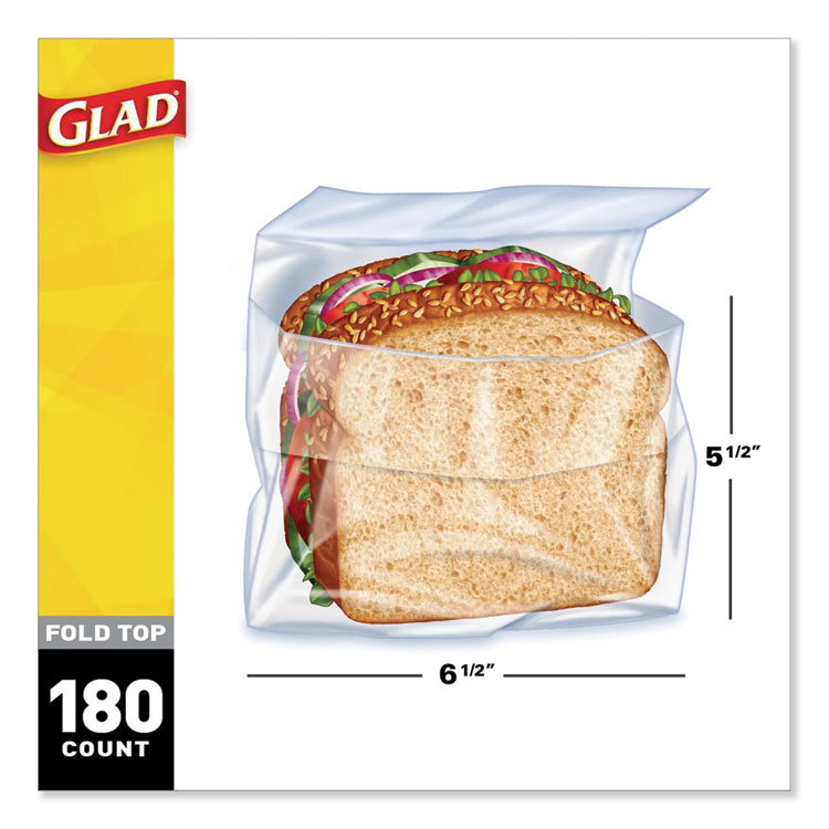 Glad Zipper Sandwich Bags, 50 Bags/Box (57263)