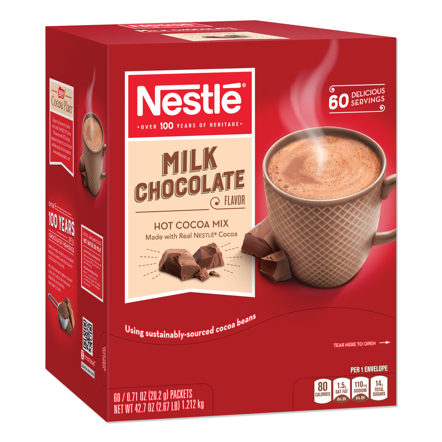 Nestle, Nes25485ct, Rich Chocolate Hot Cocoa Packets, 6 / Carton