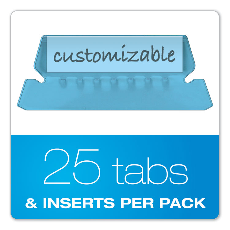 Pendaflex® Transparent Colored Tabs For Hanging File Folders - Pendaflex  42BLU PK - Betty Mills