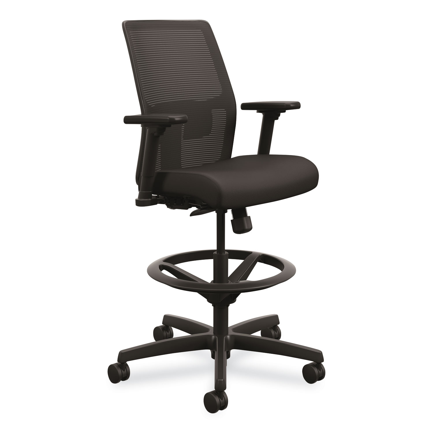 SertaPedic Emerson Executive Task Chair, Supports Up to 300 lbs., Black Seat-black Back, Silver Base