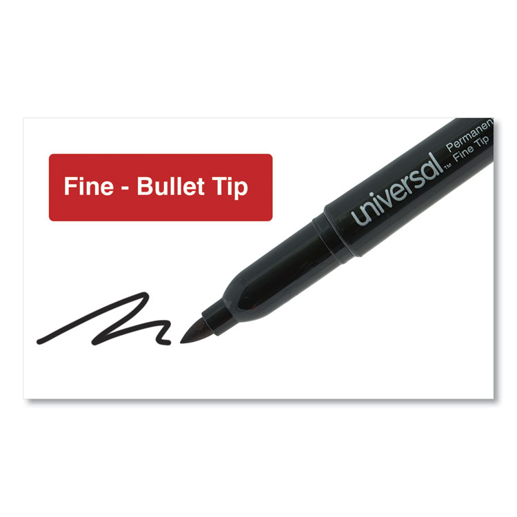 Fine Tip Permanent Marker Value Pack, Fine Bullet Tip, Black, 36