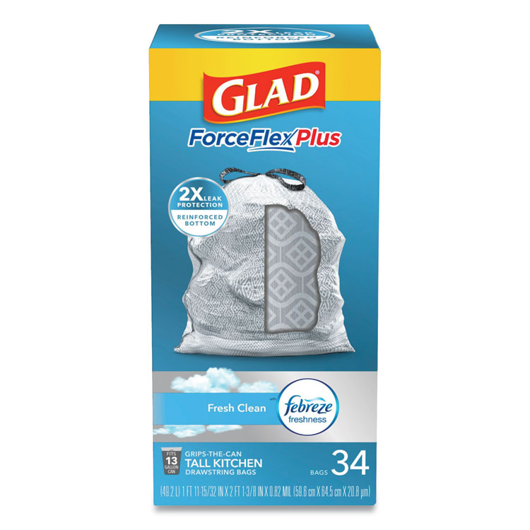 Wholesale Glad ForceFlex Tall Kitchen Drawstring Trash Bags Discounts on  CLO70427