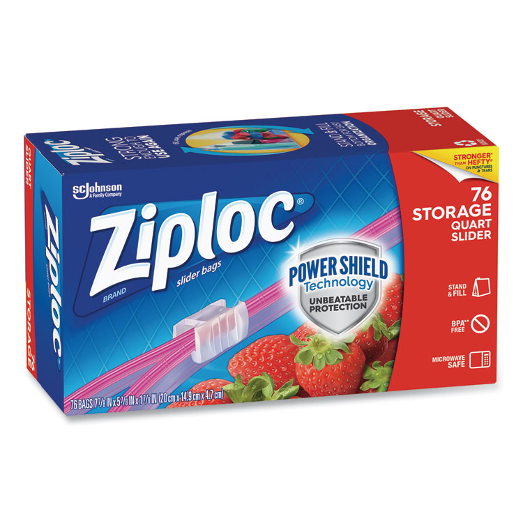 Ziploc Brand Slider Freezer Bags with Power Shield Technology