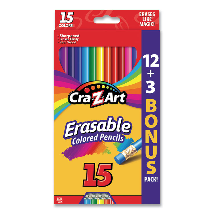 Crayola Erasable Colored Pencils, Assorted Colors, Art Tools for